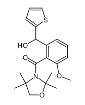 (2-(hydroxy(thiophen-2-yl)methyl)-6-methoxyphenyl)(2,2,4,4-tetramethyloxazolidin-3-yl)methanone Structure