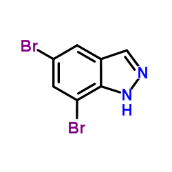 5,7-二溴-1H-吲唑结构式