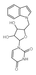 Uridine, 5-deoxy-5- (1H-indol-1-yl)- Structure