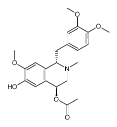 (+/-)-1,4-trans-4-acetoxy-1-(3,4-dimethoxybenzyl)-6-hydroxy-7-methoxy-2-methyl-1,2,3,4-tetrahydroisoquinoline结构式