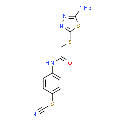 4-({[(5-Amino-1,3,4-thiadiazol-2-yl)sulfanyl]acetyl}amino)phenyl thiocyanate结构式