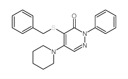 4-(Benzylthio)-2-phenyl-5-(1-piperidinyl)-3(2H)-pyridazinone Structure