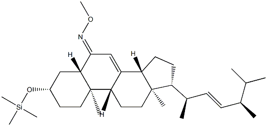(22E)-3β-[(Trimethylsilyl)oxy]-5α-ergosta-7,22-dien-6-one O-methyl oxime结构式
