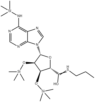 5'-(Propylthio)-N-(trimethylsilyl)-2'-O,3'-O-bis(trimethylsilyl)-5'-deoxyadenosine structure