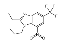 1H-Benzimidazole, 2-ethyl-7-nitro-1-propyl-5-(trifluoromethyl)- structure