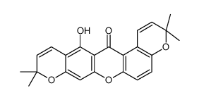 13-Hydroxy-3,3,10,10-tetramethyl-10H-dipyrano[3,2-a:2',3'-i]xanthen-14(3H)-one Structure