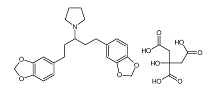 1-[1,5-bis(1,3-benzodioxol-5-yl)pentan-3-yl]pyrrolidine,2-hydroxypropane-1,2,3-tricarboxylic acid Structure