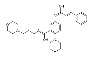 2-(4-methylpiperidin-1-yl)-N-(3-morpholin-4-ylpropyl)-5-(3-phenylprop-2-enoylamino)benzamide结构式