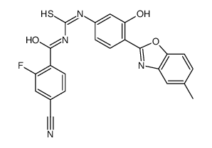 Benzamide, 4-cyano-2-fluoro-N-[[[3-hydroxy-4-(5-methyl-2-benzoxazolyl)phenyl]amino]thioxomethyl]- (9CI) Structure