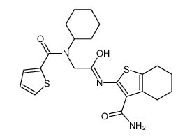 Benzo[b]thiophene-3-carboxamide, 2-[[[cyclohexyl(2-thienylcarbonyl)amino]acetyl]amino]-4,5,6,7-tetrahydro- (9CI) structure