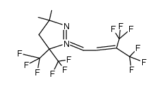 1-[3,3-Dimethyl-5,5-bis(trifluormethyl)-1-pyrazolin-1-io]-4,4,4-trifluor-3-trifluormethyl-2-buten-1-id结构式