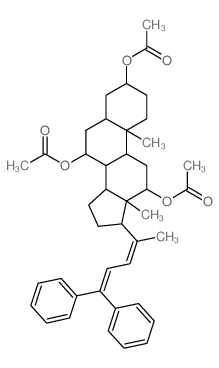 [3,7-diacetyloxy-17-(5,5-diphenylpenta-2,4-dien-2-yl)-10,13-dimethyl-2,3,4,5,6,7,8,9,11,12,14,15,16,17-tetradecahydro-1H-cyclopenta[a]phenanthren-12-yl] acetate结构式