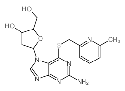 9H-Purin-2-amine,9-(2-deoxy-a-D-erythro-pentofuranosyl)-6-[[(6-methyl-2-pyridinyl)methyl]thio]- picture