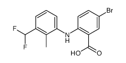 5-bromo-2-[3-(difluoromethyl)-2-methylanilino]benzoic acid结构式