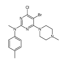 5-bromo-4-chloro-N-methyl-N-(4-methylphenyl)-6-(4-methylpiperazin-1-yl)pyrimidin-2-amine结构式
