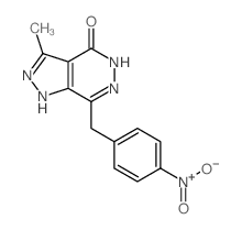 7-methyl-2-[(4-nitrophenyl)methyl]-3,4,8,9-tetrazabicyclo[4.3.0]nona-2,6,9-trien-5-one结构式