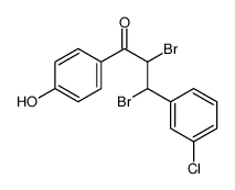 2,3-dibromo-3-(3-chlorophenyl)-1-(4-hydroxyphenyl)propan-1-one结构式
