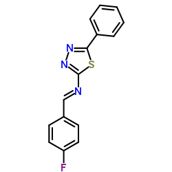 1-(4-fluorophenyl)-N-(5-phenyl-1,3,4-thiadiazol-2-yl)methanimine structure