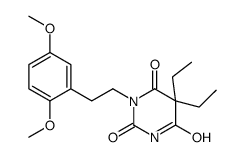 5,5-Diethyl-1-(2,5-dimethoxyphenethyl)-2,4,6(1H,3H,5H)-pyrimidinetrione结构式