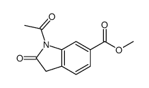 1-Acetyl-2,3-dihydro-2-oxo-1H-indole-6-carboxylic acid methyl ester structure
