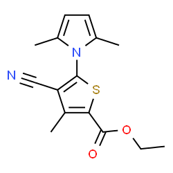 ethyl 4-cyano-5-(2,5-dimethyl-1H-pyrrol-1-yl)-3-methylthiophene-2-carboxylate结构式