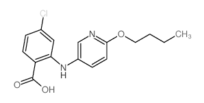 2-[(6-butoxypyridin-3-yl)amino]-4-chloro-benzoic acid Structure