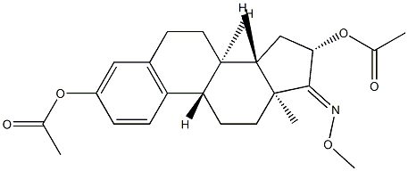 3,16β-Bis(acetyloxy)-1,3,5(10)-estratrien-17-one O-methyl oxime结构式