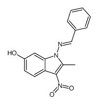1-benzylideneamino-6-hydroxy-2-methyl-3-nitro-1H-indole Structure