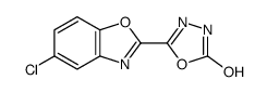 5-(5-chloro-1,3-benzoxazol-2-yl)-3H-1,3,4-oxadiazol-2-one结构式