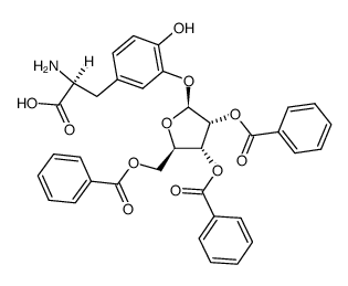 [(tri-O-benzoyl-2',3',5' β-D-ribofuranosyl)-3 hydroxy-4 phenyl]-3 alanine结构式