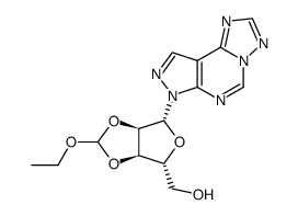 7-(2,3-O-ethoxymethylene-β-D-ribofuranosyl)pyrazolo(4,3-e)-1,2,4-triazolo(1,5-c)pyrimidine结构式