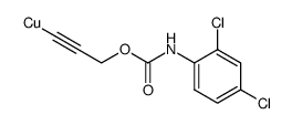 (3-(((2,4-dichlorophenyl)carbamoyl)oxy)prop-1-yn-1-yl)copper结构式