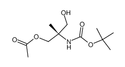 (S)-2-(tert-butoxycarbonyl)amino-2-methyl-3-(acetoxy)propanol结构式