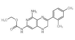 Ethyl (5-amino-3-(2,4-dimethylphenyl)-1,2-dihydropyrido(3,4-b)pyrazin-7-yl)carbamate结构式