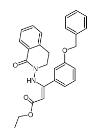 ethyl 3-(3-(benzyloxy)phenyl)-3-((1-oxo-3,4-dihydroisoquinolin-2(1H)-yl)amino)acrylate Structure