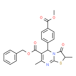 5-(4-Methoxycarbonyl-phenyl)-2,7-dimethyl-3-oxo-2,3-dihydro-5H-thiazolo[3,2-a]pyrimidine-6-carboxylic acid benzyl ester结构式