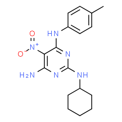 N~2~-cyclohexyl-N~4~-(4-methylphenyl)-5-nitropyrimidine-2,4,6-triamine structure