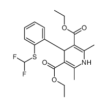 2,6-Dimethyl-3,5-diethoxycarbonyl-4-(o-(difluoromethylthio)phenyl)-1,4-dihydropyridine结构式