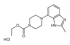 1-Piperazinecarboxylic acid, 4-(2-methyl-1H-benzimidazol-4-yl)-, ethyl ester, monohydrochloride structure