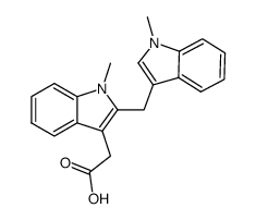 2-(1-methyl-2-((1-methyl-1H-indol-3-yl)methyl)-1H-indol-3-yl)acetic acid Structure