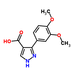 3-(3,4-Dimethoxyphenyl)-1H-pyrazole-4-carboxylic acid结构式