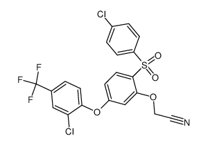 4-(2-chloro-4-trifluoromethylphenoxy)-2-cyanomethoxy-4'-chlorodiphenyl sulfone结构式