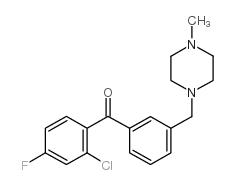 2-CHLORO-4-FLUORO-3'-(4-METHYLPIPERAZINOMETHYL) BENZOPHENONE structure