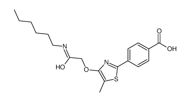 4-[4-[2-(hexylamino)-2-oxoethoxy]-5-methyl-1,3-thiazol-2-yl]benzoic acid Structure