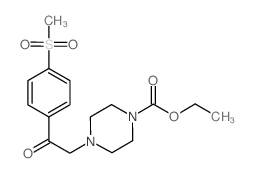 ethyl 4-[2-(4-methylsulfonylphenyl)-2-oxoethyl]piperazine-1-carboxylate结构式