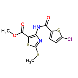 Methyl 4-{[(5-chloro-2-thienyl)carbonyl]amino}-2-(methylsulfanyl)-1,3-thiazole-5-carboxylate Structure