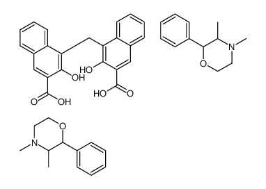 4,4'-methylenebis[3-hydroxy-2-naphthoic] acid, compound with 3,4-dimethyl-2-phenylmorpholine (1:2)结构式