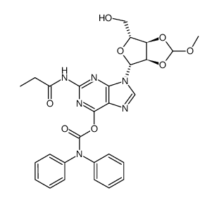 2',3'-O-(methoxymethylene)-O6-(diphenylcarbamoyl)-N2-propionylguanosine Structure