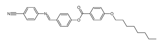 4-Octyloxy-benzoic acid 4-{[(E)-4-cyano-phenylimino]-methyl}-phenyl ester Structure
