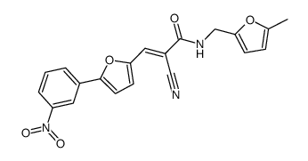 (E)-2-cyano-N-((5-methylfuran-2-yl)methyl)-3-(5-(3-nitrophenyl)furan-2-yl)acrylamide结构式